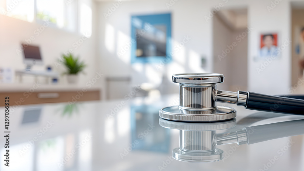 close up of medical stethoscope in a hospital close up of medical stethoscope in a hospital