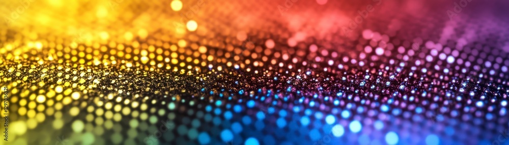 Fototapeta premium A vibrant, shimmering surface showcases a spectrum of colors, creating a mesmerizing gradient effect that evokes a sense of movement and energy.