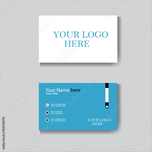  business card design modern simple clean template vector design with white and turquoise