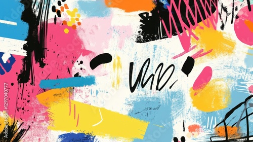 Wallpaper Mural Vibrant abstract artwork featuring bold colors and dynamic brush strokes for a modern artistic feel. Torontodigital.ca