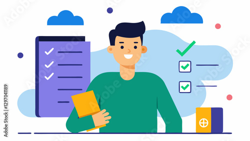 Tax Deductions A visual representation of a freelancer with a checklist highlighting various taxdeductible items like home office software subscriptions and travel expenses