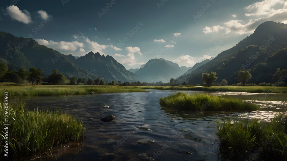 A photo nature scene with hard lighting A photo nature scene with hard lighting