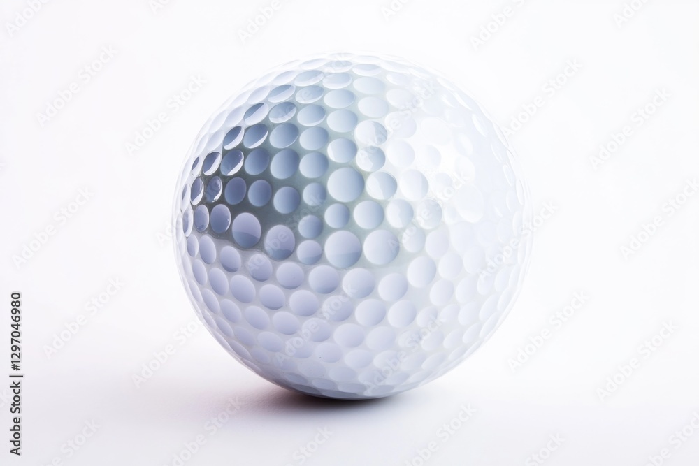 A close-up shot of a golf ball on a white surface A close-up shot of a golf ball on a white surface