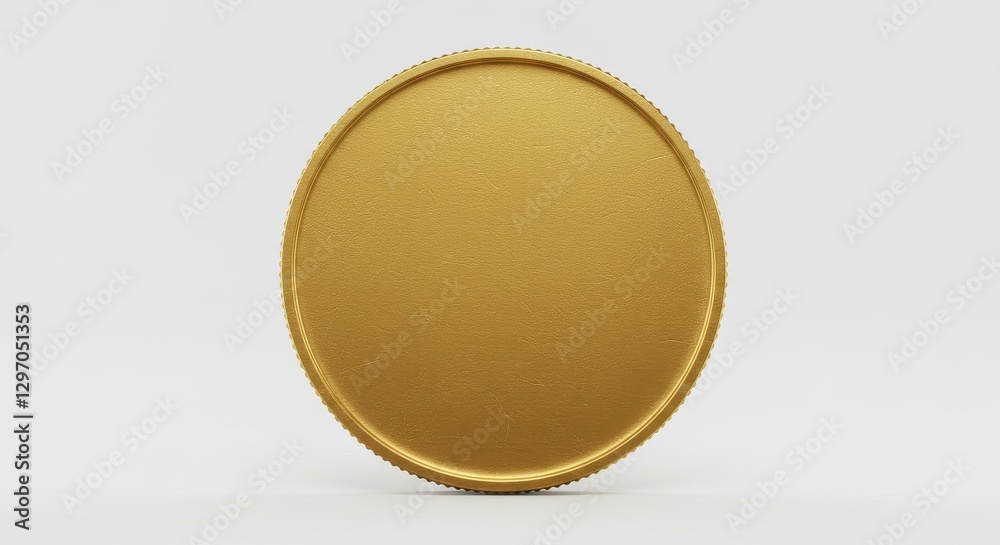 Golden Oval Coin Mockup - Isolated of a blank golden oval coin on a white background, perfect for design projects Golden Oval Coin Mockup - Isolated of a blank golden oval coin on a white background, perfect for design projects