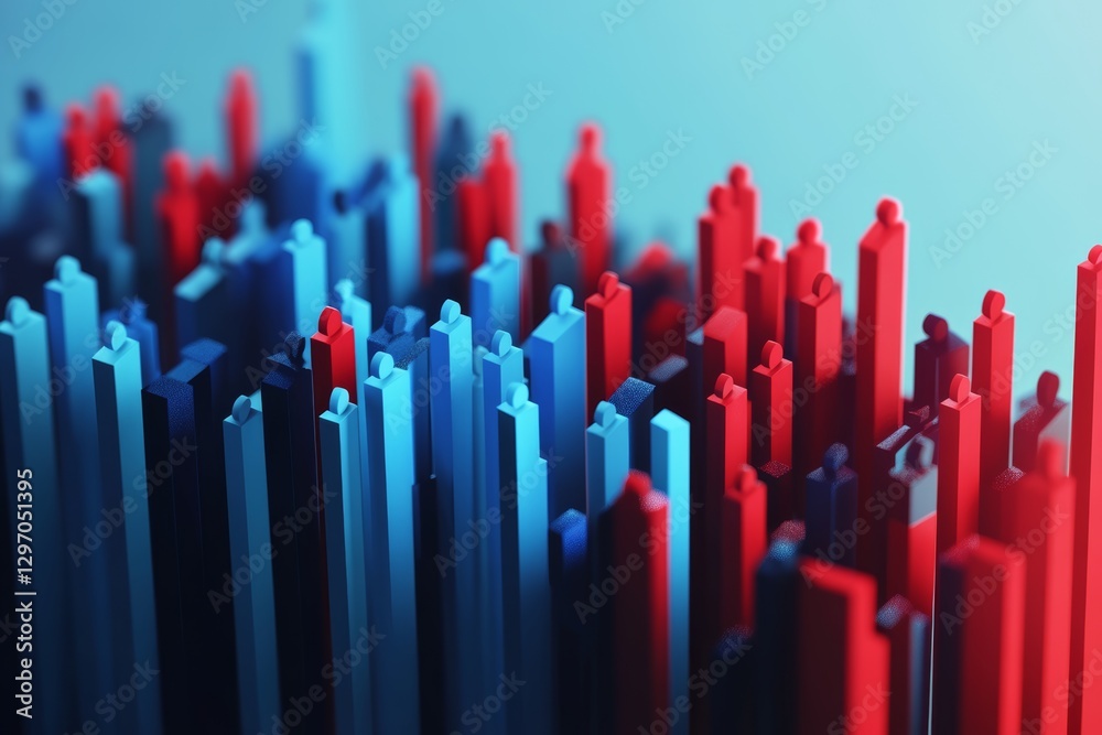 Abstract vertical bars in blue and red tones Abstract vertical bars in blue and red tones