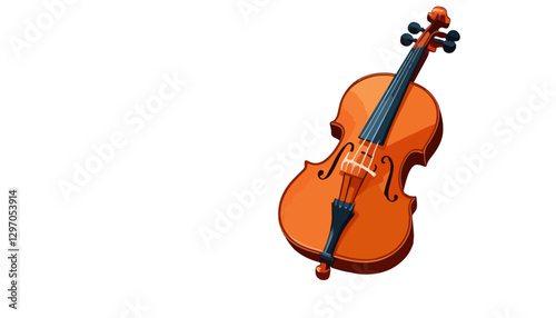 Classical Violin Illustration with Transparent Background