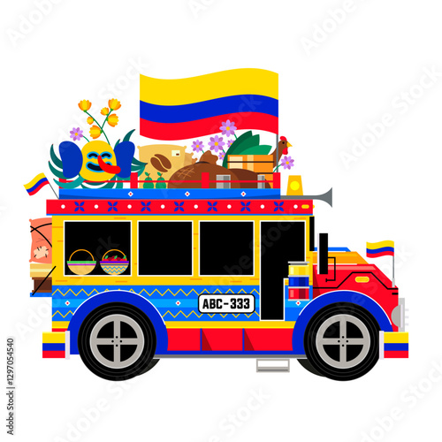 Chiva bus traditional in colombia vector illustration