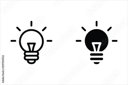 Light Bulb icon set. Electric lamp sign. for mobile concept and web design. vector illustration on white background