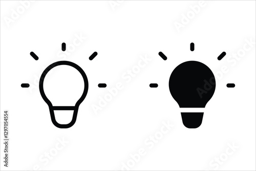 Light Bulb icon set. Electric lamp sign. for mobile concept and web design. vector illustration on white background