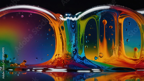 Rainbow colors created by soap, bubble, or oil makes can use background