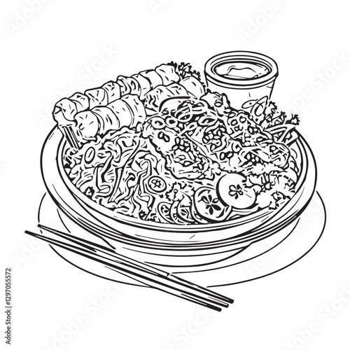 food, chinese, asian, background, restaurant, cooking, meal, design, cuisine, delicious, gourmet, dinner, dish, asia, plate, tasty, noodle, yellow, lunch, thai, traditional, vegetable, vector, table, 