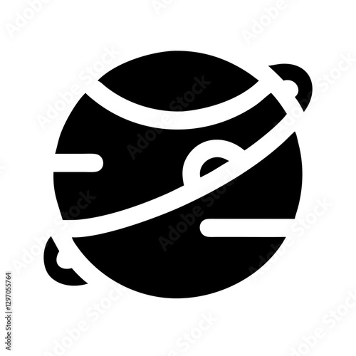 Stylized planet icon representing space, astronomy, and celestial bodies