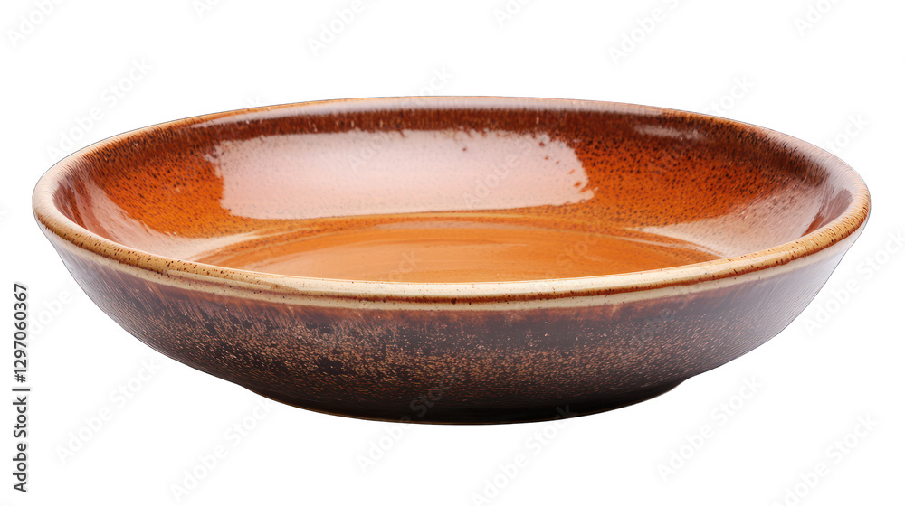 Rustic ceramic dinner plate with a handcrafted touch, perfect for fine dining isolated on transparent background. Rustic ceramic dinner plate with a handcrafted touch, perfect for fine dining isolated on transparent background.