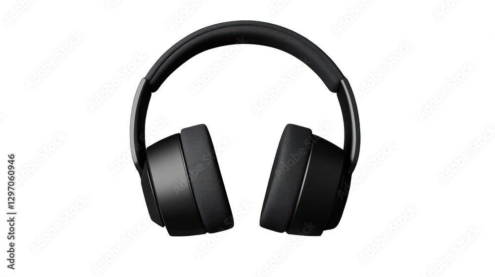 Sleek wireless headphones in a modern design, representing premium audio technology isolated on transparent background. Sleek wireless headphones in a modern design, representing premium audio technology isolated on transparent background.