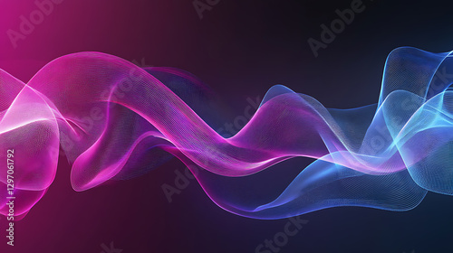 Abstract Neon Wave Background Pink, Purple, and Blue Swirls
