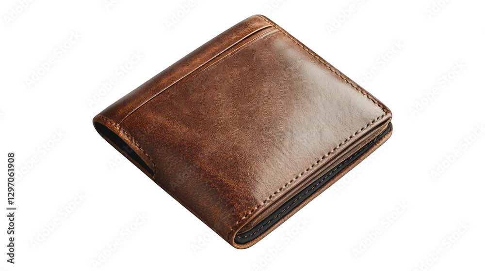 Stylish leather wallet in a premium texture and color, perfect for everyday essentials isolated on transparent background. Stylish leather wallet in a premium texture and color, perfect for everyday essentials isolated on transparent background.
