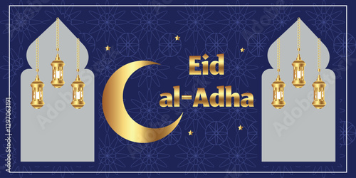 Feast of Sacrifice, Kurban Bayram, Islamic holiday, Blessed holiday, Happy holiday! Muslim holidays, Eid al-Adha, obedience, devotion, mercy. Vector illustration