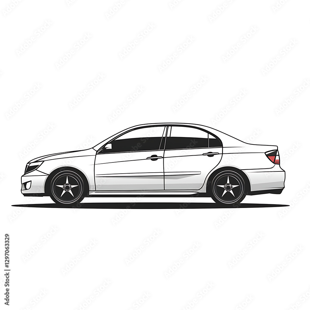 Side view of luxury sedan high resolution picture Side view of luxury sedan high resolution picture