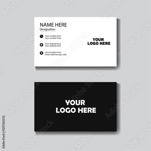  modern color black and white clean and professional business card design