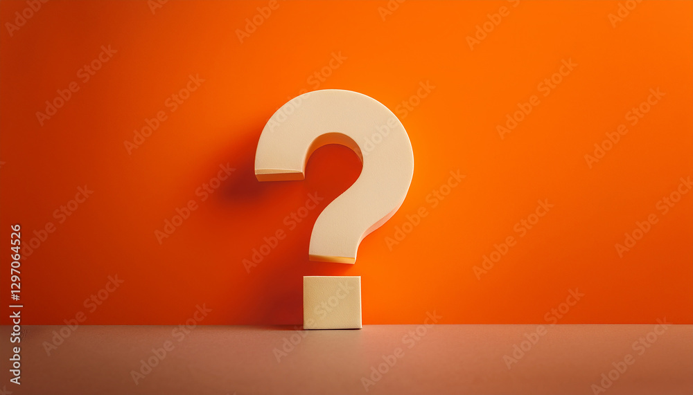 Glossy three-dimensional question mark on a bright orange backdrop. Representing curiosity, Q&A, and solutions.
Glossy three-dimensional question mark on a bright orange backdrop. Representing curiosity, Q&A, and solutions.
