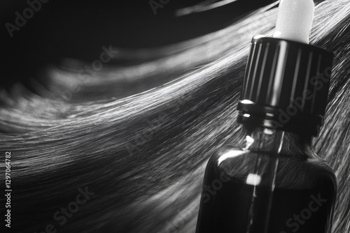 A close-up of a bottle containing human hair, likely used for crafting or art