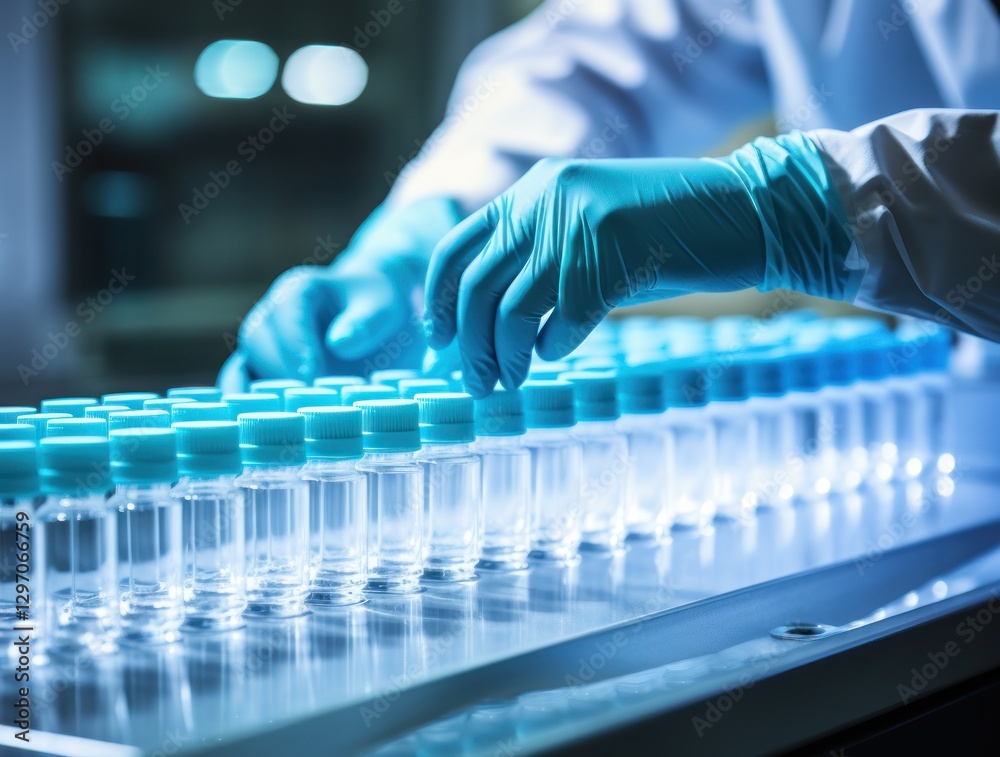 Scientist working with test tube in laboratory, science research and development concept. Laboratory glassware for medical research. Pharmaceutical industry. Medial concept with copy space. Scientist working with test tube in laboratory, science research and development concept. Laboratory glassware for medical research. Pharmaceutical industry. Medial concept with copy space.