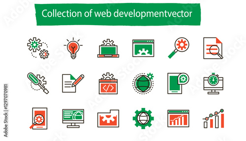 Collection of web delelopment vector 