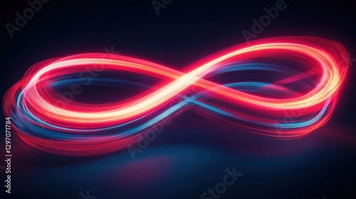 Futuristic Red and Blue Light Streaks on a Navy Gradient Background