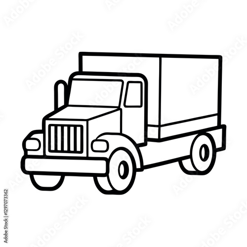 Clean and Stylish Truck Outline Vector for Digital Art
