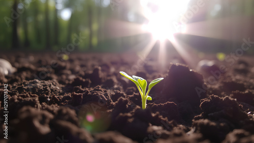 Amidst the beauty of the countryside, a young Withania plant can be seen growing in a field, exemplifying their dicotyledonous traits photo