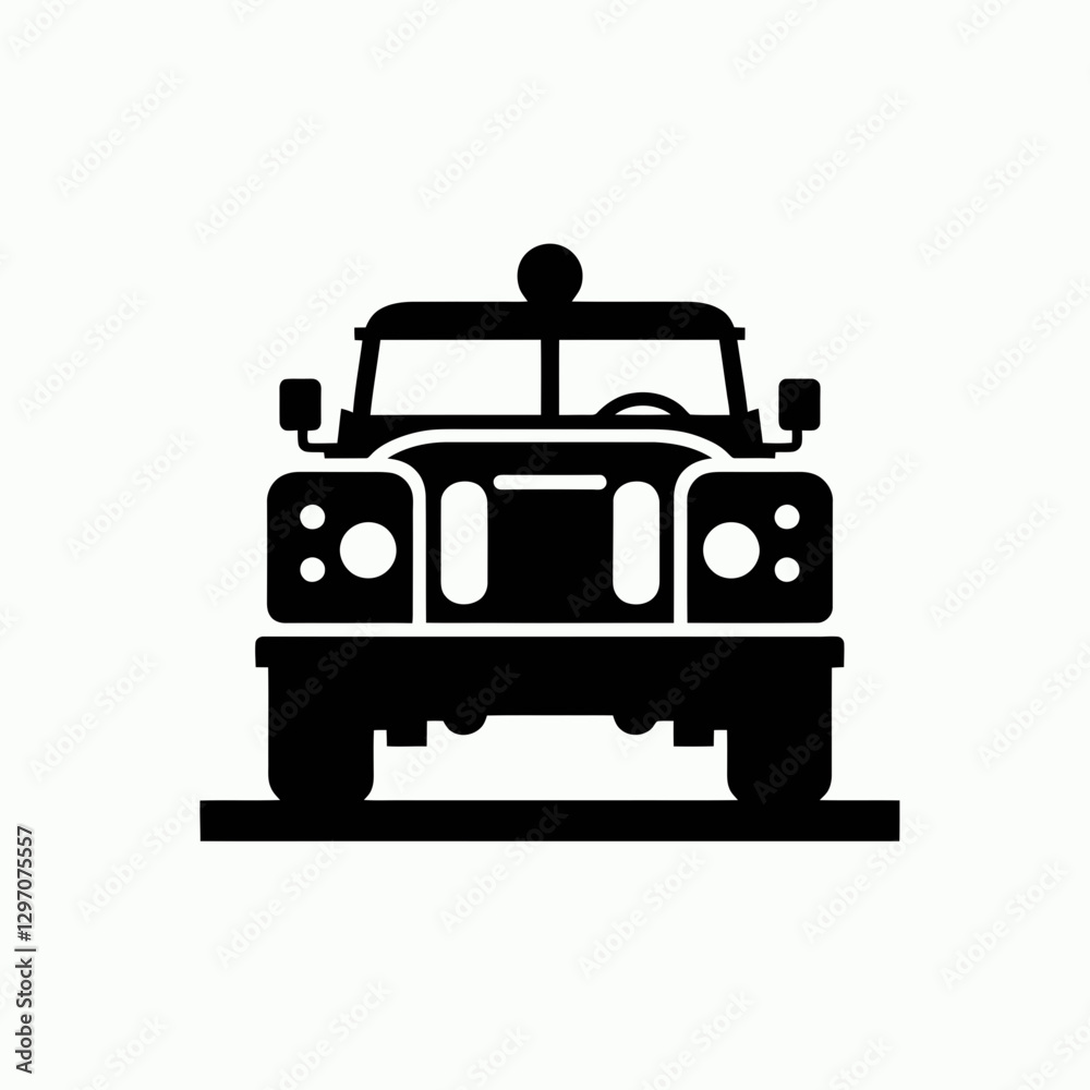 Obraz premium very simple flat and single minimalist Car Silhouette in black on a white background