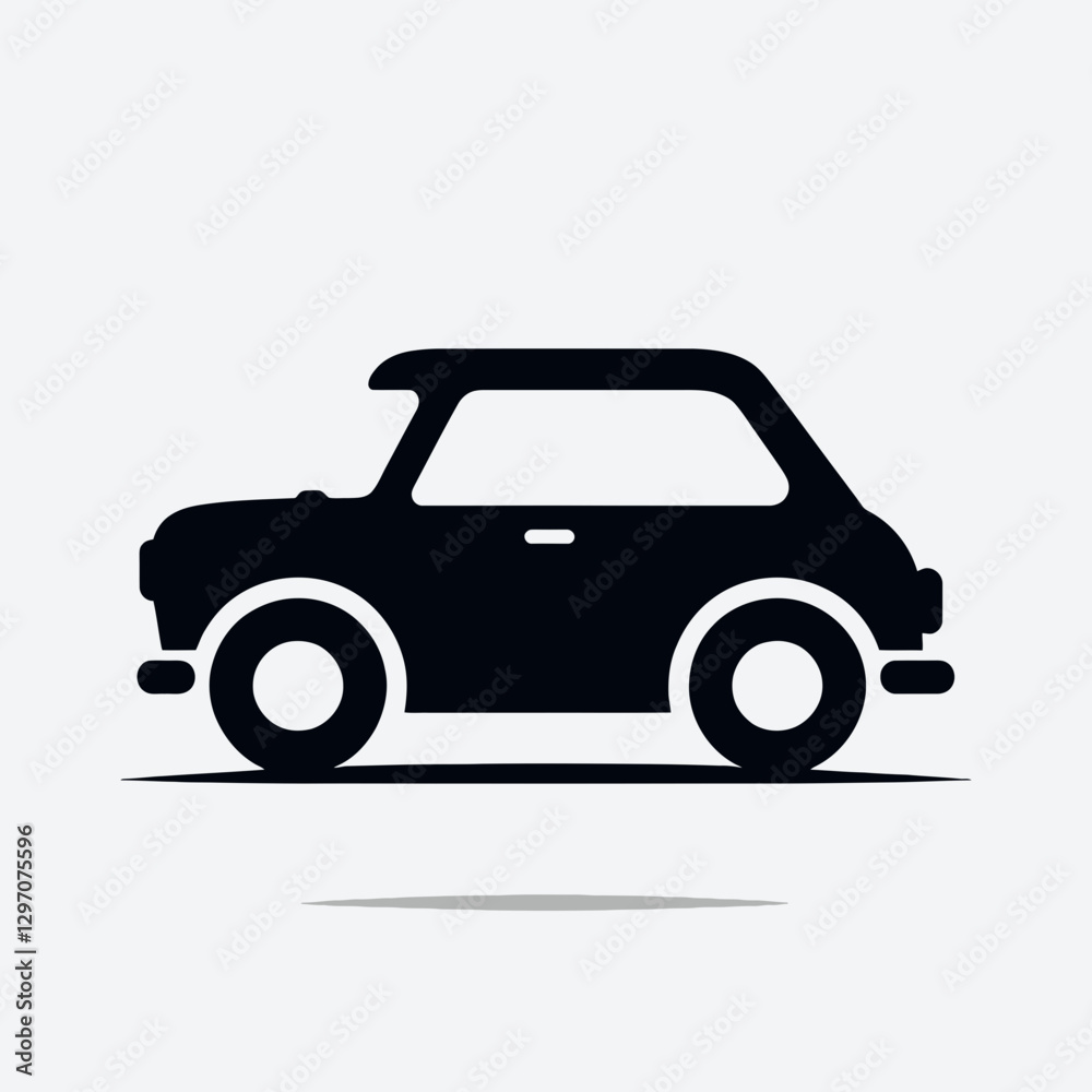 very simple flat and single minimalist Car Silhouette in black on a white background very simple flat and single minimalist Car Silhouette in black on a white background