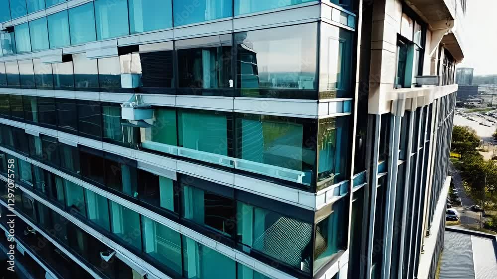 custom made wallpaper toronto digitalA wide drone shot of the outside of an office building