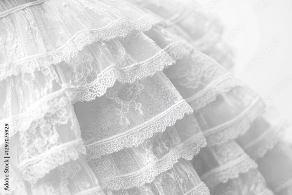 A detailed view of a frilly dress on a mannequin, ideal for fashion or editorial use A detailed view of a frilly dress on a mannequin, ideal for fashion or editorial use