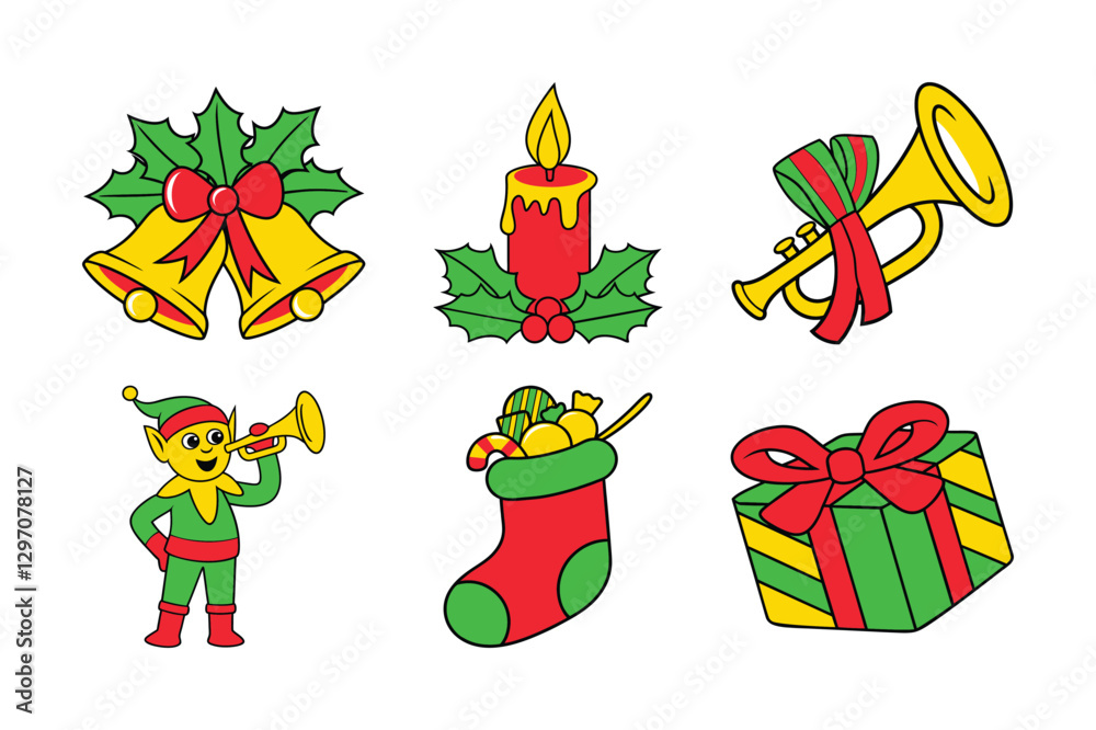 Naklejka premium set of christmas gifts