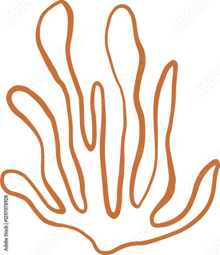 Linear hand-drawn seaweed illustration 