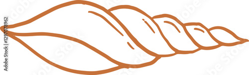 Linear hand-drawn conch shell