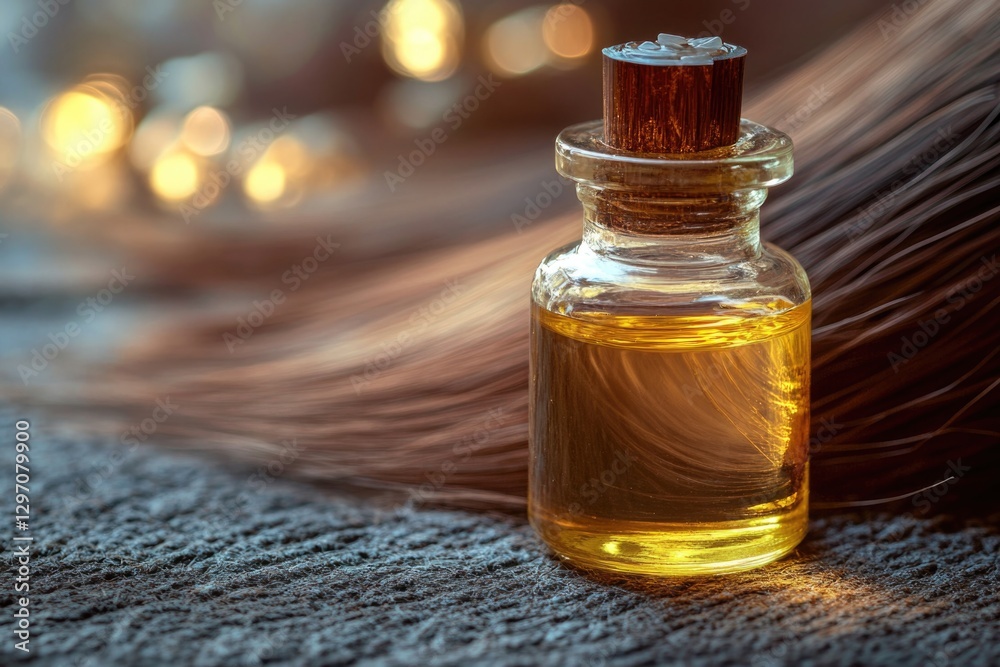 A single oil bottle sitting on a table with a clean and simple background A single oil bottle sitting on a table with a clean and simple background