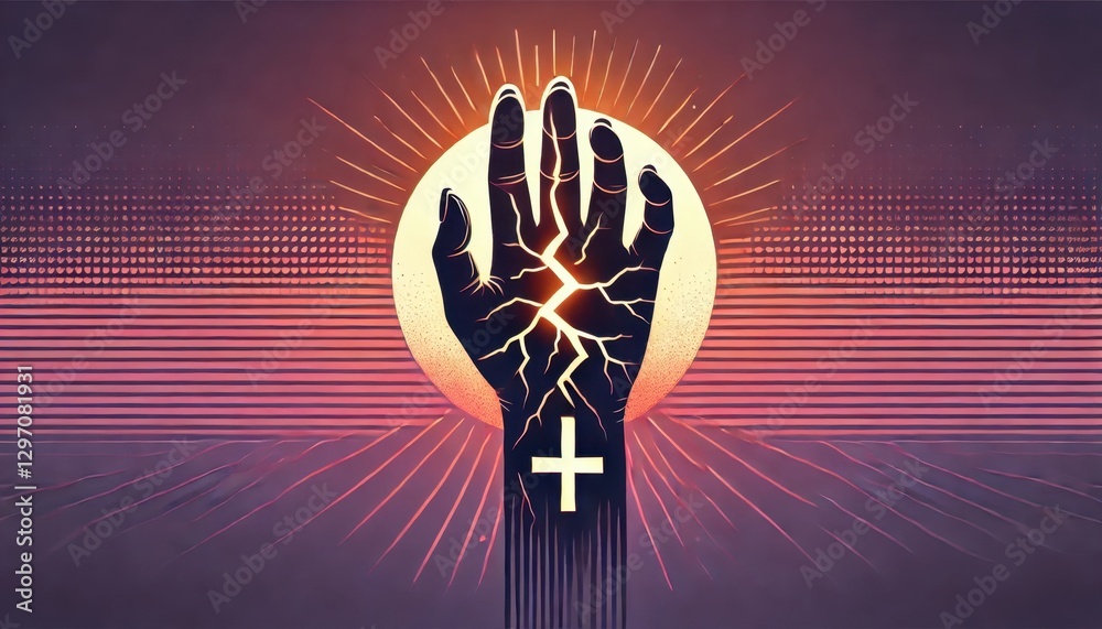 Conceptual illustration on gender violence, resilience and hope. AI generated.