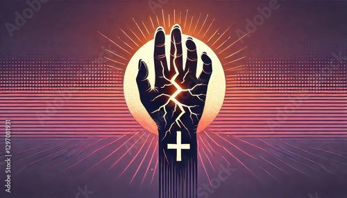Conceptual illustration on gender violence, resilience and hope. AI generated.