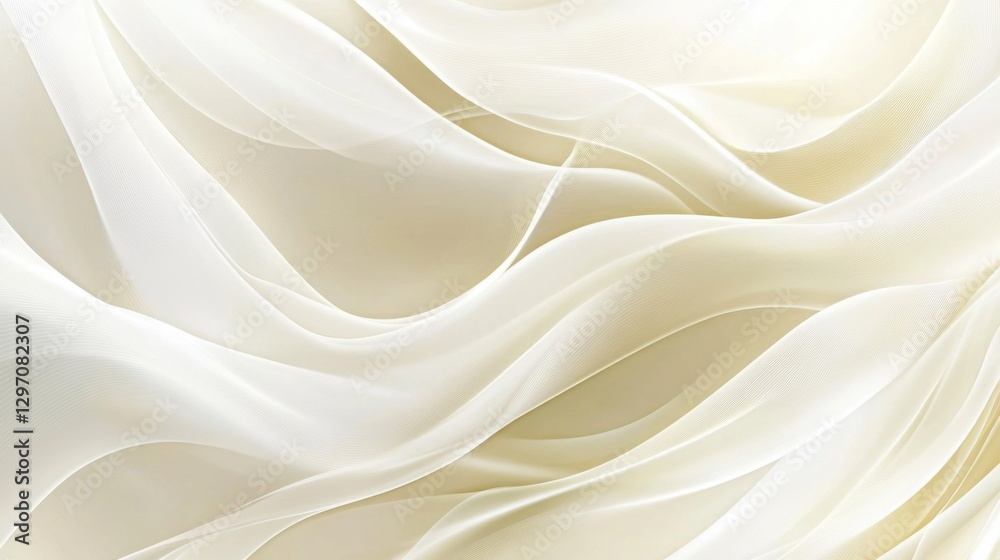 Abstract Beige and White Fabric Waves Abstract Beige and White Fabric Waves