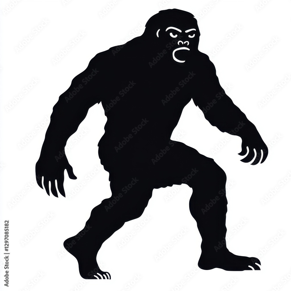 Obraz premium A menacing silhouette of a mythical creature, emphasizing its muscular build and fierce expression.
