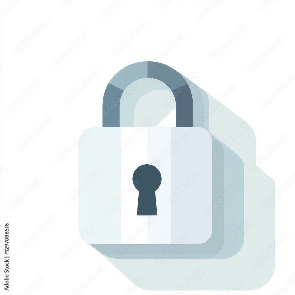 Illustration of a padlock symbolizing security and protection in digital environments. Illustration of a padlock symbolizing security and protection in digital environments.