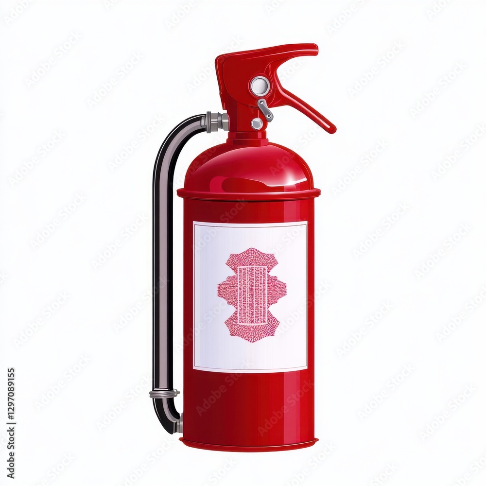 Obraz premium A bright red fire extinguisher with a sleek design on a plain white background.