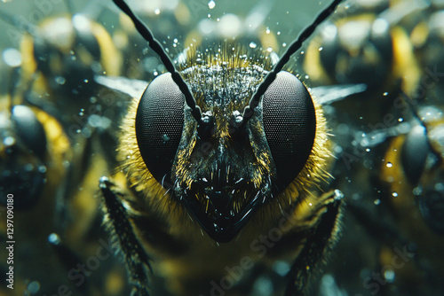 A close-up of Simuliidae (black flies), detailed and natural, scientific theme photo