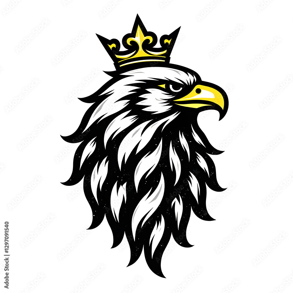 Obraz premium eagle head mascot,with king crown