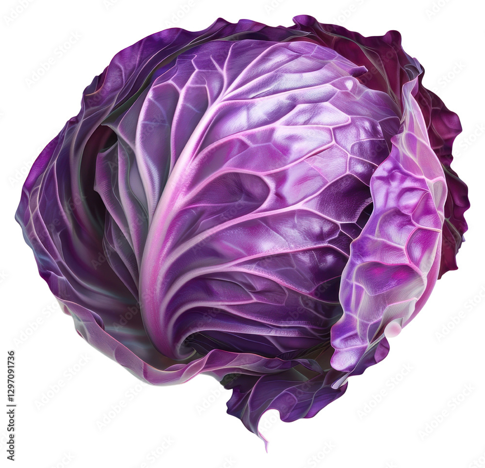 Obraz premium PNG Vibrant purple cabbage illustration