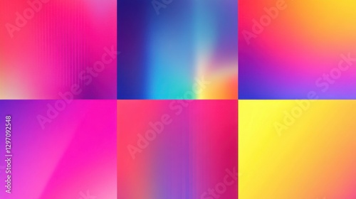 Grid of Six Blurred Color Gradient Backgrounds