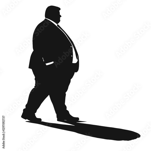 Business man walking silhouette for corporate websites, career blogs, professional development materials, leadership presentations, and business strategy content