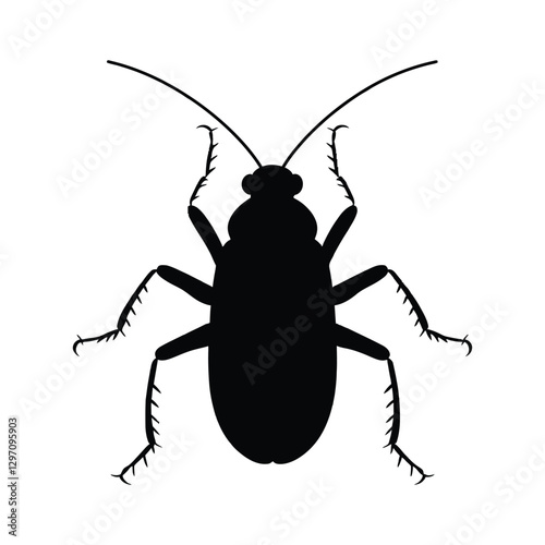 Cockroach vector isolated silhouette